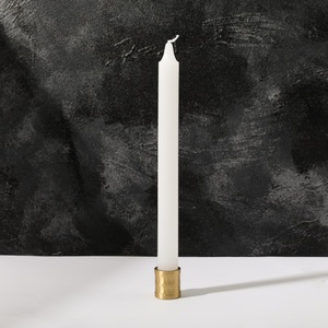 MAXERY Porte-bougie de luxe en laiton massif, à facettes géométriques, en métal martelé bronze, robuste, pour aromathérapie - Product Image 4