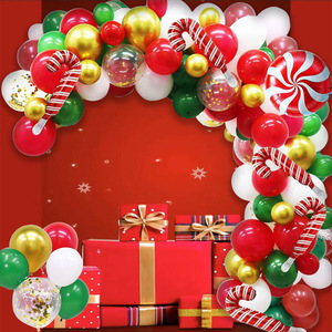 Hot Sale Weihnachts ballon Garland Arch Kit Geschenk box Rot Grün Weiß Zuckers tange Latex Luftballons für Weihnachts feier Dekorationen - Product Image 2