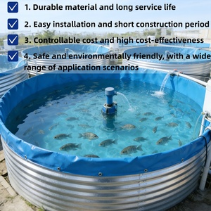 Estanque de Peces de Lona Galvanizada + Revestimiento de PVC Anti-filtraciones, Estanque de Acuicultura de Alta Densidad Personalizable/Tanque de Almacenamiento de Agua - Product Image 3