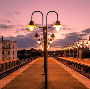 Đèn Đường Ngoài Trời Sáng Sủa Theo Yêu Cầu Chiều Cao 4-12 Mét Đèn Sân Vườn Cột Thép Đèn Cột Đèn Chiếu Sáng Cổ Điển - Product Image 5