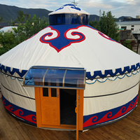 2025 nouveau luxe moins cher prix d'expédition mongol toile tente en plein air glamping Camping yourte maison cloche tentes à vendre