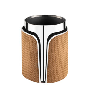 سلال فندقية فاخرة مخصصة من الفولاذ المقاوم للصدأ والجلد، سلة مهملات جلدية منسوجة راقية لدورات المياه في الفنادق - Product Image 2