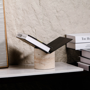 Kimdecor haut de gamme moderne créatif luxe marbre fer noir porte-revues serre-livres pour intérieur <span class=keywords><strong>bureau</strong></span> et salon décor - Product Image 1