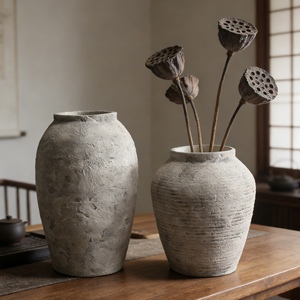 Jarrón de Cerámica Esmaltada Estilo Rústico Vintage de <span class=keywords><strong>Zara</strong></span> <span class=keywords><strong>Home</strong></span>, Jarrón de Mesa Hecho a Mano Ecológico para Arreglos Florales, Decoración del Hogar - Product Image 1