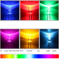 Diode LED professionnelle F10 à tête ronde de 10 mm, lentille transparente jaune pour balise d'avertissement, utilisée par les fabricants