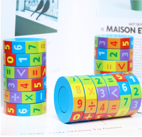 Addition Soustraction Multiplication et Division Numéro en bois Cube magique Jouet éducatif pour enfants Cadeau
