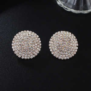 Nouvelles Boucles d'oreilles tendance japonaises et coréennes, chaîne griffe, entièrement serties de diamants, cercle multicouche, en alliage, fabrication en gros E672 - Product Image 4