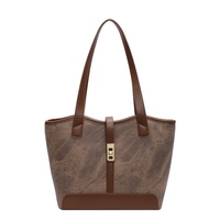 Bolso Tote de Gran Capacidad, Estilo Vintage, para Mujer, Impermeable, Estilo Coreano, Cierre Abierto, de Alta Gama, para Otoño Invierno 2026
