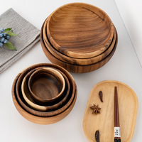 Bols de cuisine ronds en bois d'acacia vintage personnalisés et écologiques Guansen pour une utilisation en fête