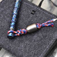 BST-TI alliage de titane titane balle bricolage pendentif parachute corde grosse balle knifependentif flamme motif brûler couleur edc pendentif