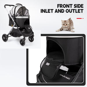 Nouveau design produit de haute qualité pour animaux de compagnie <span class=keywords><strong>poussette</strong></span> chien chariot <span class=keywords><strong>luxe</strong></span> 4 roues landau pour chien - Product Image 5