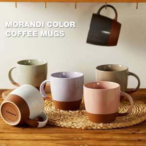 Morandi tasses à café en céramique micro-ondes grandes tasses pour thé <span class=keywords><strong>chocolat</strong></span> <span class=keywords><strong>chaud</strong></span> couvercle cuillère isolation thermique pour le froid - Product Image 4
