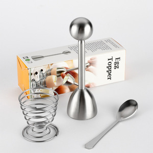 Ensemble d'ouvre-œufs en acier inoxydable et céramique pour œufs durs, <span class=keywords><strong>coupe</strong></span>-œufs, ouvre-coquille d'œuf, Amz Hot Kitchen - Product Image 1