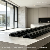 Barra de Aislamiento Térmico para Muro Cortina y Fachada de Aluminio, Barra Aislante de Poliamida PA66, Multicavidad, 44 mm, Hecho a Medida