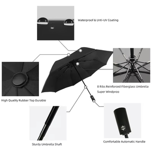 Paraguas Plegable Promocional al por Mayor, 3 Pliegues, 8K, Ligero, con Logotipo, 21 Pulgadas, Doble Uso para Sol y Lluvia - Product Image 5