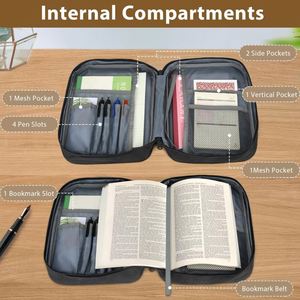 Étui de protection pour Bible BSCI, étui de Bible haut de gamme, étui en cuir avec poche zippée et poignée - Product Image 3