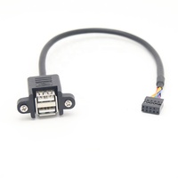 Câble de montage sur panneau double USB 2.0 a femelle vers Dupont 9 broches 3A Charge rapide Veste en PVC pour assemblage de boîtier d'ordinateur Trous de vis