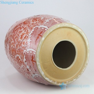 RZIS001-B Chinese Style Red Hand Painted Dragon Painting Ceramic <strong>Stool</strong> <strong>Outdoor</strong> <strong>Stool</strong> Drum <strong>Stool</strong> - Product Image 5