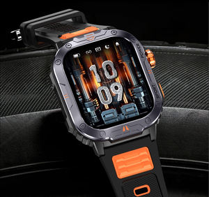 44-49毫米智能手表，带指南针BT呼叫心率本地音乐运动模式睡眠跟踪器录音机方形手表 - Product Image 4