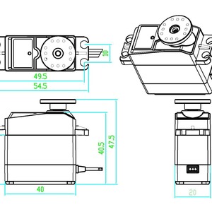 Servomoteur numérique métallique <span class=keywords><strong>SkyView</strong></span> DS3218MG 20KG à couple élevé, 180 degrés, pour bras robotique, voiture RC d'escalade, compatible avec logo OEM - Product Image 5
