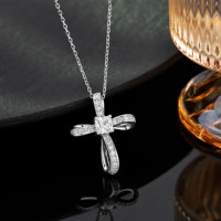 Collier pendentif en argent sterling 925 torsadé avec moissanite taille princesse pour femme, certifié GRA, vente en gros