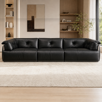 Maßgefertigtes Modernes Minimalistisches 3-Sitzer-Sofa 340cm Weicher Alpha-Kaschmir-Stoff Modulares Sofa für Villa Apartment Wohnzimmer