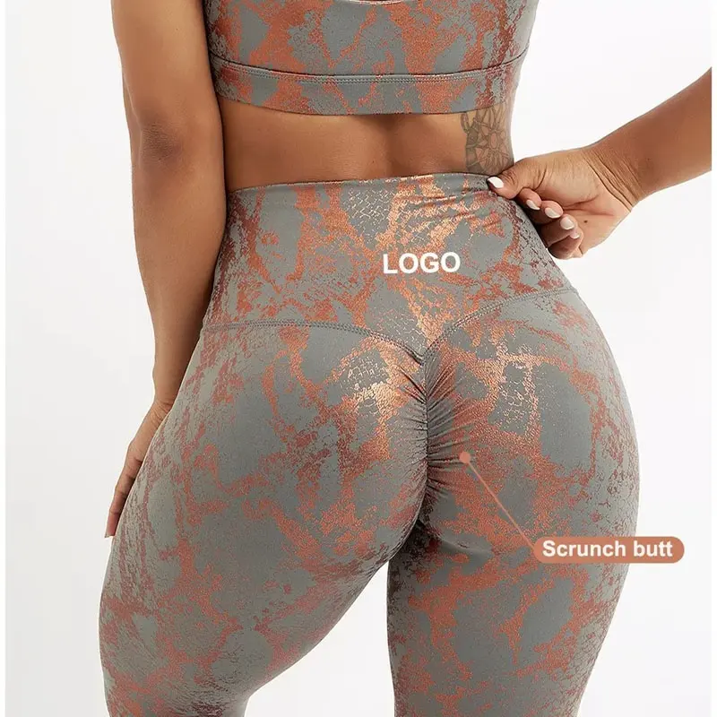 New Arrival Women High Waist Plus Size Sports Snake Print Gym Fitness Tight Butt Lifting Yoga Pants Leggings