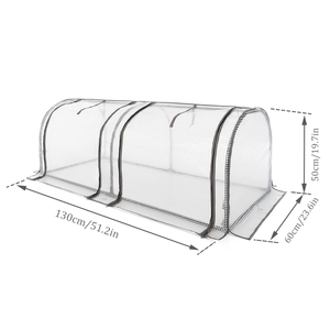 2 Sections Outdoor Plant Cloche PE Cover Raised Poly Tunnel Greenhouse with Metal <b>Frame</b> Modern Design for Backyard & Home Use - Product Image 2
