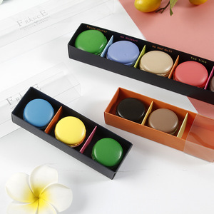 Tùy chỉnh thực hiện 3 6 10 viên nang Snack hộp quà tặng bao bì cửa sổ trong suốt Macaron đính giấy Bánh hộp - Product Image 3