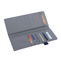 Portefeuille fin en cuir PU, multifonctionnel, porte-chèques, léger et portable, pour hommes et femmes, organisateur de monnaie long