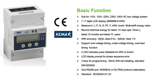 Pilot SPM93 Medidor de electricidad preciso Medidor de energía trifásico Din-Rail kWh para medir kWh - Product Image 5