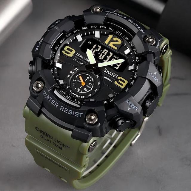 Skmei 1637 Hot Sale Digital Watch Unisex Silicone Band Dual Display LED Waterproof Outdoor Tactical Daily Use Sport Watch