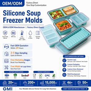 LA Collapsible Free Silicone <b>Freezer</b> Soup Container Space Saving Stackable Leakproof Food Prep Storage <b>Box</b> - Product Image 1