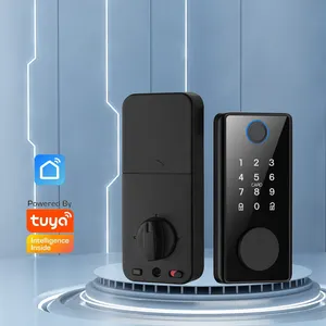 Kadonio 자동 전자 스마트 나무 도어록 지문 카드 키 데드 볼트 보안 디지털 잠금