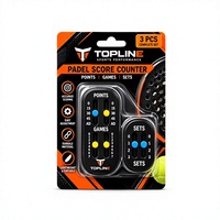 Compteur de points de padel TOPLINE, suivi des jeux et des sets, équipement sportif portable en plastique, lot complet de 3 pièces