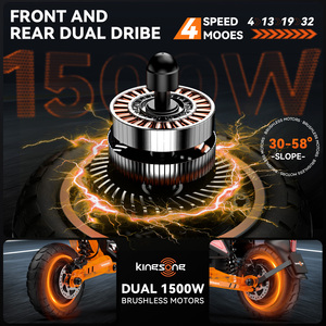 Livraison gratuite aux États-Unis, trottinette électrique adulte tout-terrain 60V 15.6AH 10 pouces 1000W, trottinette électrique rapide à double moteur pour adultes, double moteur à couple élevé - Product Image 4