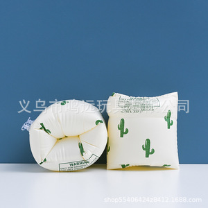 Brassard gonflable épaissi pour enfants avec double chambre à air, motif rétro, aide à la natation pour enfants - Product Image 4