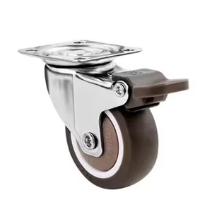 Ruedas giratorias modernas de 1 pulgada de TPR de uso ligero con freno de acero y rodamientos de bolas, capacidad de carga de 35 kg, para equipos de hospitales y hoteles. - Product Image 4