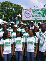 T-shirt de campagne APC Nigeria pour le Congrès de tous les progressistes – T-shirt personnalisé en polyester imprimé « SAFE and SECURE NIGERIA »