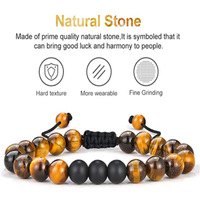 Bracelet anti-stress pour enfants chrétiens de 8 mm avec perles géométriques en pierre de lave et œil de tigre, diffuseur d'huiles essentielles, cadeau tendance