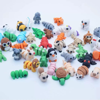 Figurines d'animaux mignons imprimées en 3D, jouets pour les fêtes de Pâques, les anniversaires, les cadeaux de bureau, la décoration de la maison