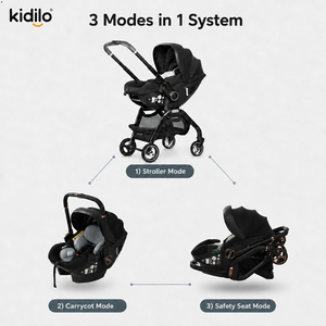 Passeggino di Sicurezza Kidilo per <span class=keywords><strong>Neonati</strong></span> e Bambini, Portatile con Sedile di Sicurezza, Cuscino e Borse Portaoggetti - Product Image 3