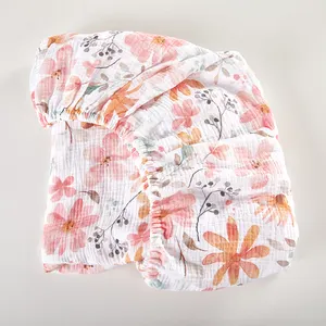 100% Cotton Muslin Extra Soft Baby Sheet Standard Baby Crib Toddler Mattress Fitted Crib Sheet