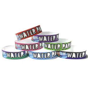 Billets d'entrée aux parcs aquatiques jetables personnalisés Bracelets pour événements Bracelets en papier imperméables pour piscines taille enfant - Product Image 5