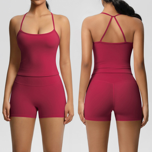 Couleur unie Double face poilu beau dos Long gilet haut serré sport course Fitness Yoga costume pour les <span class=keywords><strong>femmes</strong></span> - Product Image 1