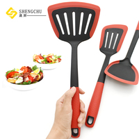 Ensemble d'ustensiles de cuisine professionnel de 10 pièces en PBT/PA66 Nylon avec revêtement en silicone pour casseroles antiadhésives