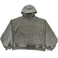 Sweat à capuche pour homme personnalisé, brodé, de haute qualité, uni, en coton French Terry, délavé à l'acide, effet vieilli, vintage, coupe oversize, respirant