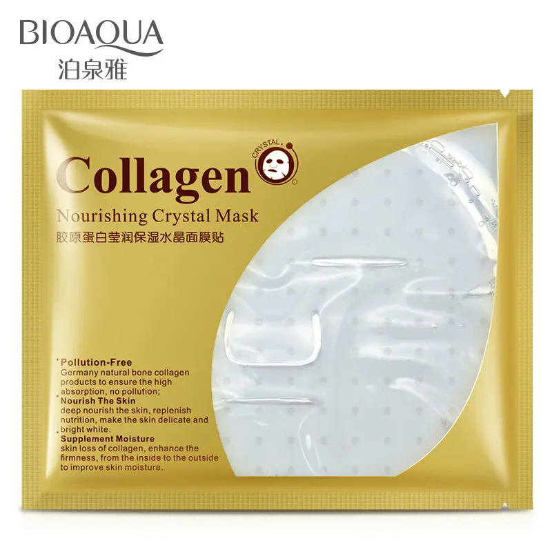 OEM BIOAQUA คอลลาเจนคริสตัลหน้ากากใบหน้าชุ่มชื้นบำรุง24กะรัตทองหน้ากากแผ่นใบหน้า