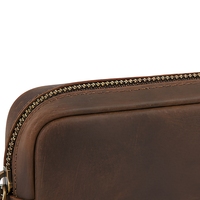 Sac organisateur d'accessoires numériques en cuir Crazy Horse, pochette de voyage multi-compartiments pour câbles, chargeur, batterie externe, écouteurs