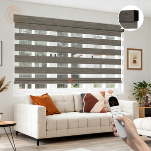 Persianas Zebra Inteligentes Hechas a Medida, Persianas Zebra Motorizadas de Primera Calidad, Control Remoto, Persianas Enrollables Inalámbricas, Persianas para Ventanas - Product Image 1